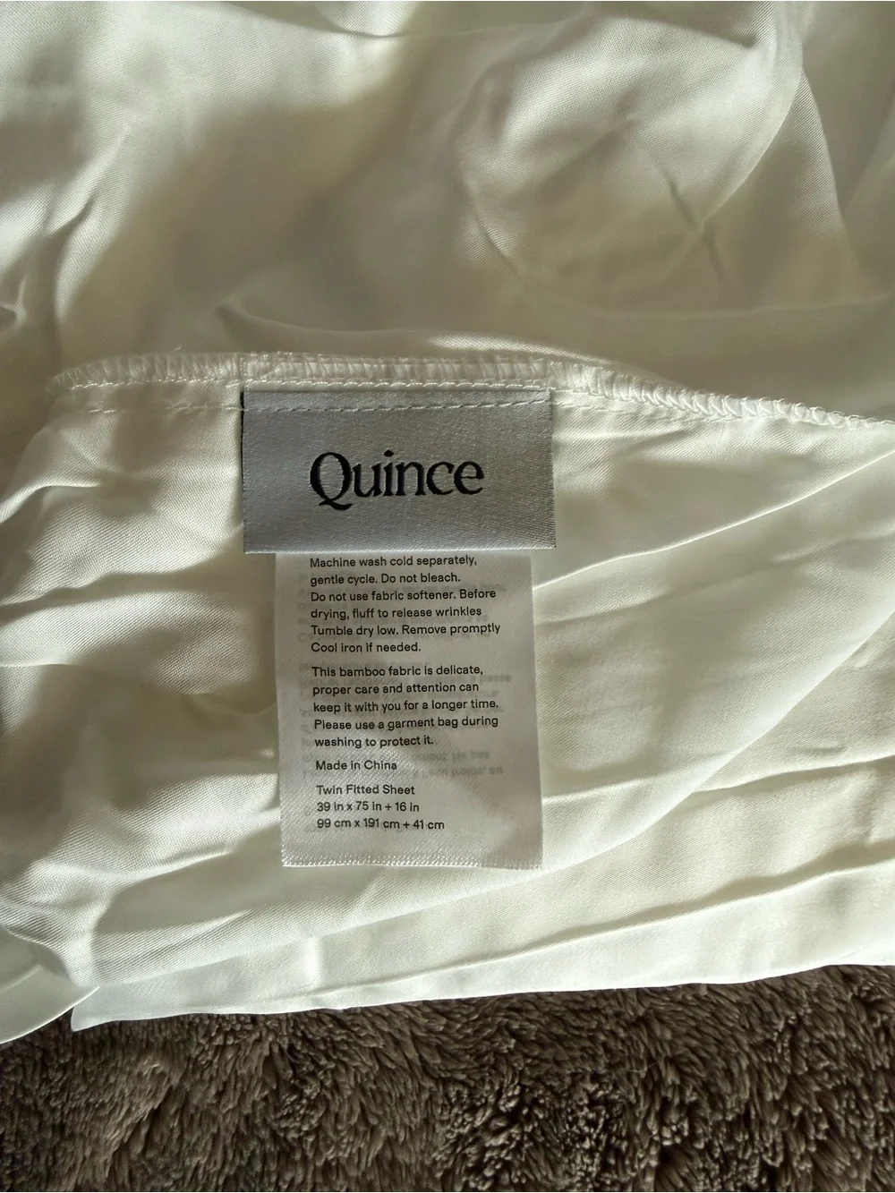 Quince Bamboo Twin Fitted Sheet plus Pillowcase